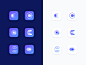 App Icon Explorations light blue dark gradient coin symbols hitech c mark icon logo