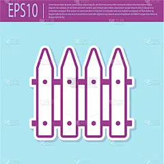 木制,分离着色,紫色,篱笆,图标,菜园,厚木板,木材,边界,农场