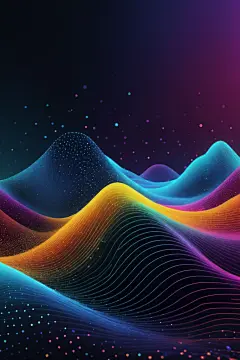 抽象颗粒未来感脉冲波科技背景图