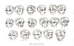 【一组欧美卡通风格人物头像绘画】各种卡通人物转面 ​​​​
