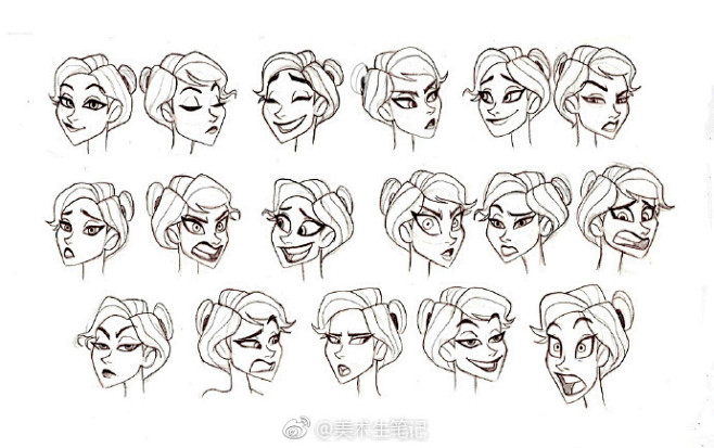 【一组欧美卡通风格人物头像绘画】各种卡通...