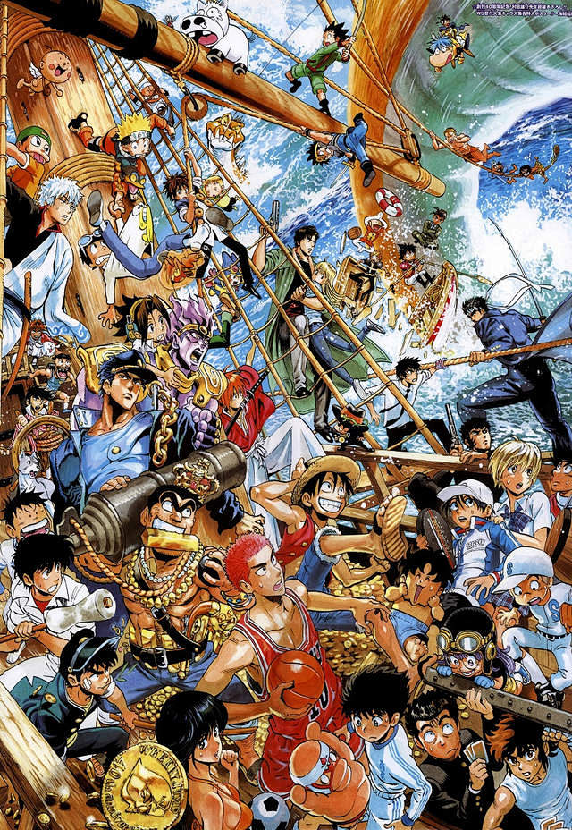 村田雄介老师为jump40周年绘制的全角色插画