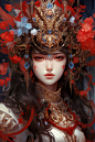 古风中国风国潮京剧戏曲女孩人物插画
