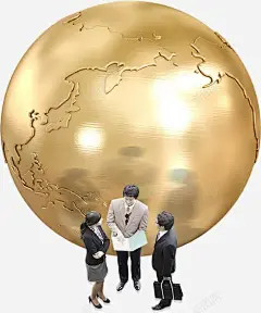 金色地球下的商务男女 免费下载 页面网页 平面电商 创意素材