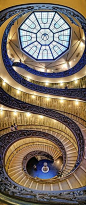 Spiral staircase, Vatican Museum, Italy..l love this staircase!  It's so beautiful to walk down and makes lovely pictures taken from a higher section to a lower section.