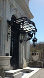 Rosecliff, detail of wrought-iron work on entry pavilion.