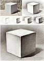 正方体的画法 正方体素描步骤图 石膏几何体正方体