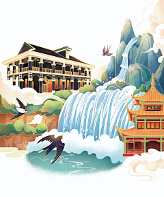 北孤岛ご采集到插画
