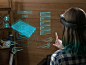 5G equipment Hololens mixed reality display solution microsoft particle wireframe model display hud 3d 5g equipment holographic mixed reality mr hololens