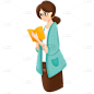 卡通感高考女人元素贴纸