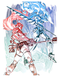 mdmnarca_jnklog : artbooksnat:
“ Tengen Toppa Gurren Lagann (天元突破グレンラガン) Tengen Toppa Solvernia and Tengen Toppa Yoko SP, originally illustrated by Yoh Yoshinari (吉成曜) for the back cover of the Rakugaki Core Drill...