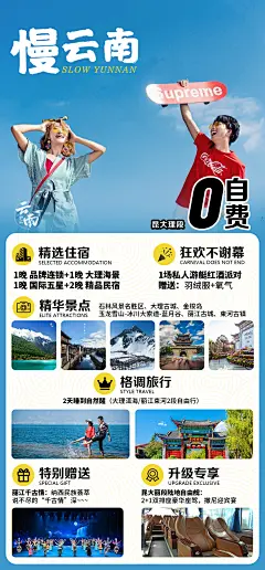 慢云南旅游海报长图-设计素材-shejisc.cn