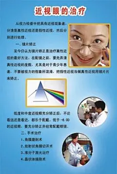 眼科知识眼镜店海报壁画挂图54《近视眼的治-疗》写真图-淘宝网