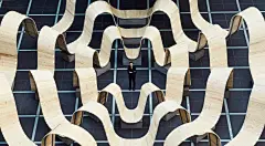 Upcycled Scaffolding Planks Form Functional Ribbons of Steel and Wood in London's Broadgate Neighborhood : As part of the 2019 London Design Festival, Paul Cocksedge’s 'Please Be Seated' has taken over Finsbury Avenue Square in the city's Broadgate neighb