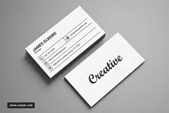 白底简易名片模板Minimal Business Card 设计模板 
