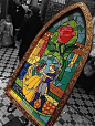 Beauty and The Beast Stained Glass Window Frame NEW NEW NEW