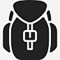 野营背包手提箱存储 https://88ICON.com 野营背包 手提箱 存储 便携 行李 背包 随身携带 包 旅行 免费设置实心图标