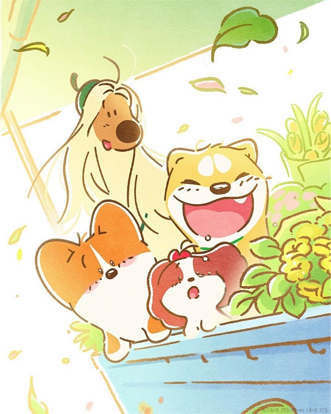 清新治愈！10 款可爱汪星人系列插画