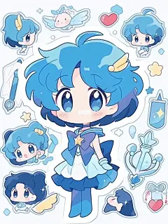 美少女战士水野亚美可爱贴纸-1