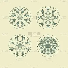 曼荼罗民族装饰套装。孤立的向量