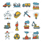 工业草图图标设置-网络元素矢量Industrial Sketch Icon Set - Web Elements Vectors集合、概念、建筑、装饰、设计师、电力、元素、会徽、能源、工厂、箔、燃料、图标、工业、工业、矿业、核、对象、汽油、管、植物、幻灯片,设置,船,烟,太阳能、象征、运输、卡车、风 collection, concept, construction, decorative, designer, electricity, element, emblem, energy, factory,