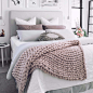 Blush Pink Chunky Merino Throw : Our blush pink Merino throw is made locally in Australia from the finest merino wool. As soft as cotton wool, you will want to wrap this baby around you and nev