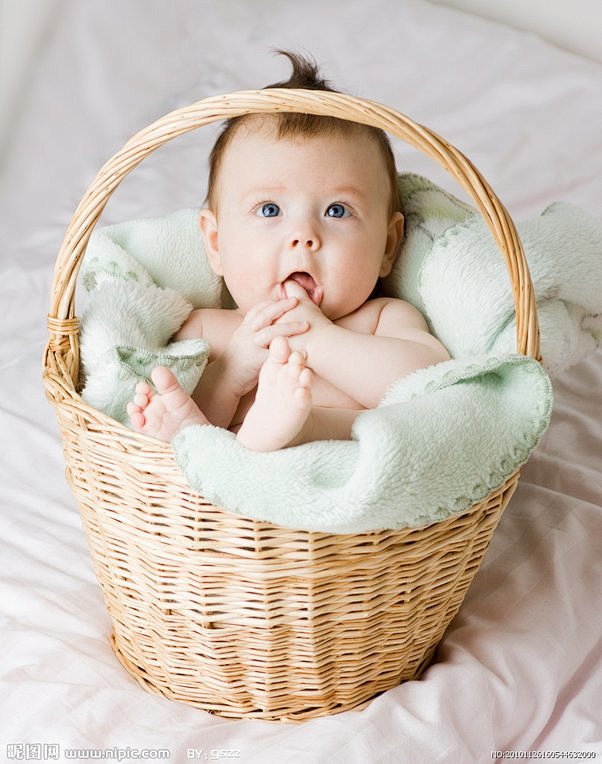 篮子里的可爱宝宝婴儿#童颜无忌