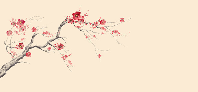 梅花,,工笔画,工笔花鸟,国画,中国风,...