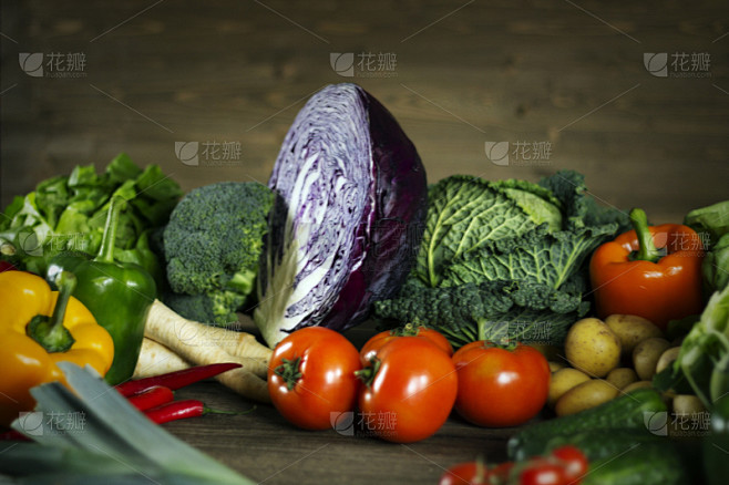 清新,蔬菜,背景,特写,色彩鲜艳,影棚拍摄,多样,自然,桌子