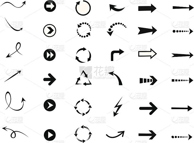 arrows icon set素材-花瓣网