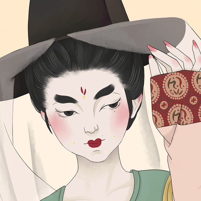 古风美女手绘插画闺蜜微信头像套系