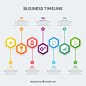 Colorful business timeline with flat design