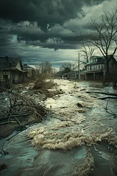 洪水洪涝自然灾害图片