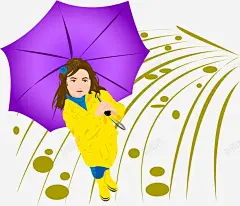 手绘撑伞的女孩 撑伞 撑伞的女孩 躲雨 雨景 音符 元素 免抠png 设计图片 免费下载 页面网页 平面电商 创意素材