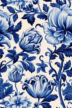 青花瓷纹插图绘画