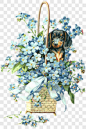 手绘花图片花素材 花篮 小狗装饰图案PNG图片 来自PNG搜索网 pngss.com 免费免扣png素材下载！