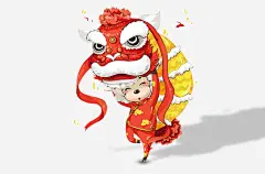 舞龙狮高清素材 页面网页 平面电商 创意素材 png素材