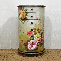 后现代新古典手绘油画家具 仿古收纳柜斗柜装饰柜陈设柜特价包邮
 ,