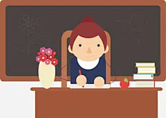 学习的小女孩矢量图免抠素材_新图网 https://ixintu.com 人物设计 学习 小女孩设计 插画 教育 课堂 矢量图