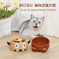 猫碗陶瓷卡通怪兽恐龙猫碗狗碗可爱猫食盆斜口护颈猫狗水碗宠物碗-淘宝网