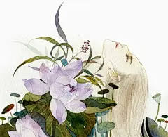 [oi22.com]古风写意水彩插画，来自鹿菏作品