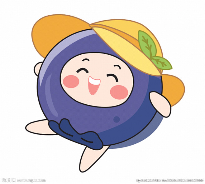 蓝莓小人卡通矢量图