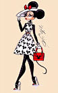 #Hayden Williams Fashion Illustrations #The Minnie Mouse collection by Hayden Williams: 'Minnie ♥ Mickey'