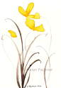 Yellow Watercolor Flowers, Art Print: Sunshine Dance