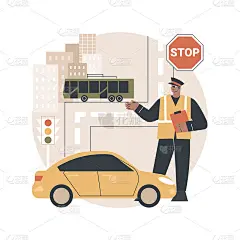 交通法规抽象概念矢量插图。