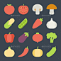 的平面设计为水果和蔬菜——食物对象图标Set Of Flat Design Icons For Fruits And Vegetables - Food Objects苹果、香蕉、胡萝卜、樱桃、设计师、平坦,食物,新鲜的水果,葡萄,绿色,健康,图标,说明,汁、猕猴桃、柠檬、性质、对象、洋葱、橙色、有机、梨、集,符号,草莓,象征,矢量,蔬菜、西瓜 apple, banana, carrot, cherry, designer, flat, food, fresh, fruit, grape, green, 