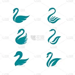 天鹅图标模板矢量插图