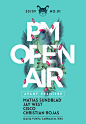 PM Open Air ID : PM it's the first and biggest Open Air in Buenos Aires, Argentina. It takes place in a beautiful space near the river every summer saturdays. For the third season I was commissioned to redesign thieir identity.