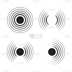 雷达,声波,平坦的,极简构图,符号,噪声,计算机,频率,技术,布置