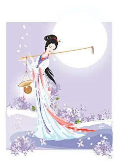 嫦娥卡通传统国风中秋佳节传统中秋节贺卡